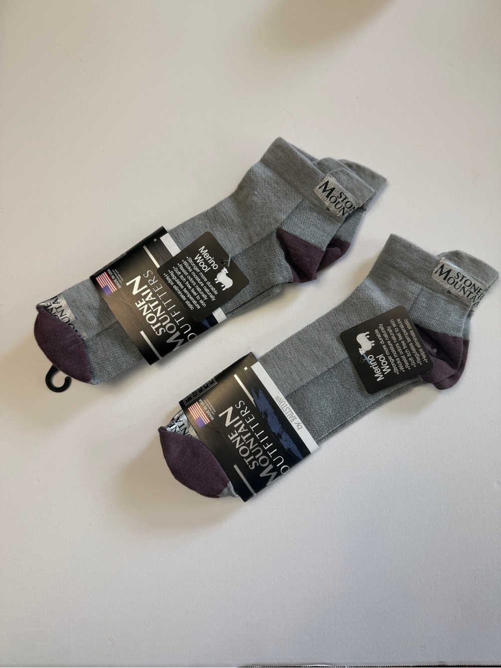 Merino Wool Socks 2 Pair Lg IRREGULAR NWT Made USA, Men LG